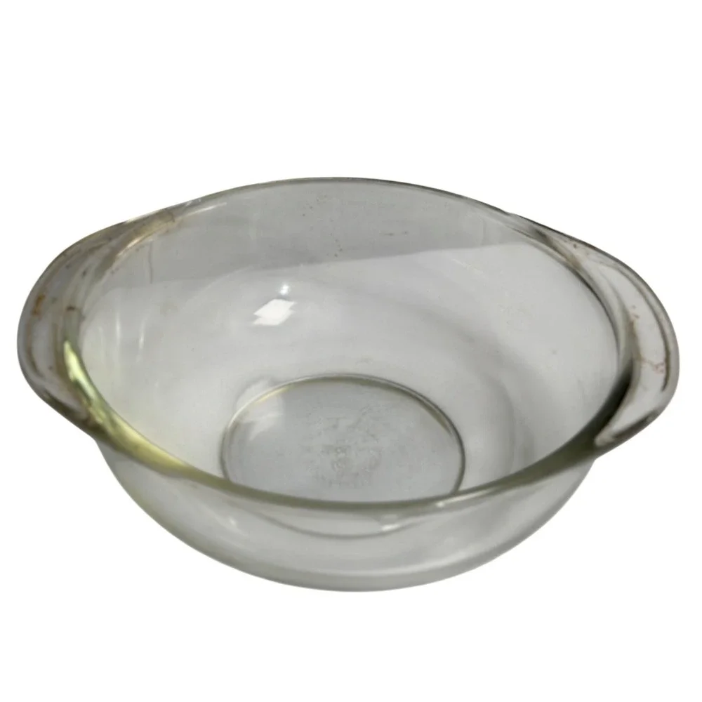 VTG Pyrex Casserole Dish Clear Glass Round 023 1 1/2 QT Ovenware Made In USA
